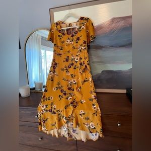 Band of Gypsies Floral Flutter Dress Large